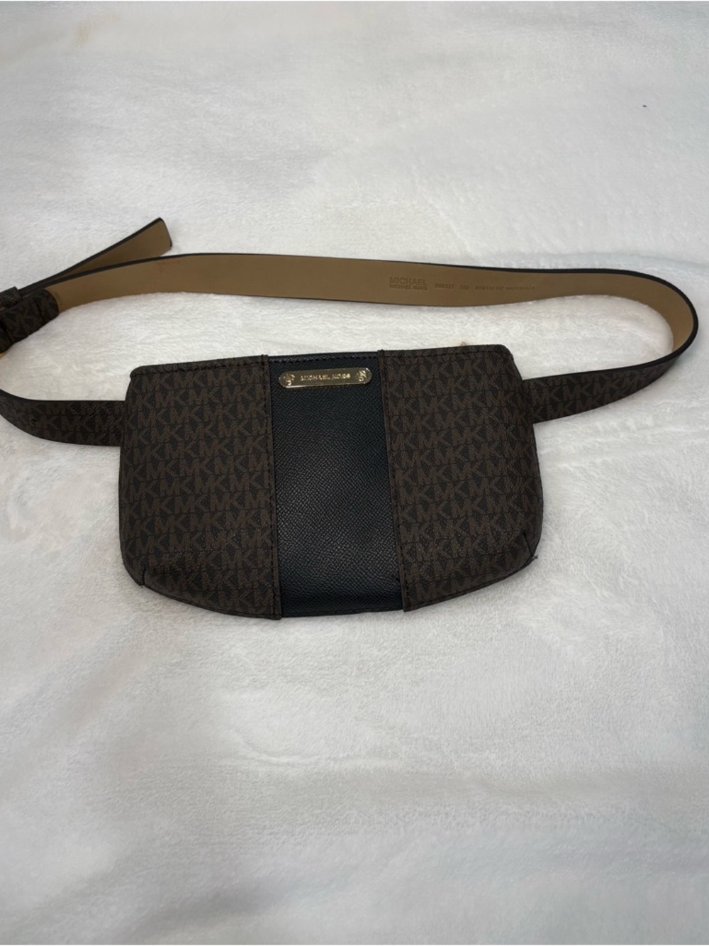 Michael Kors Brown and Black MK Logo Belt Bag